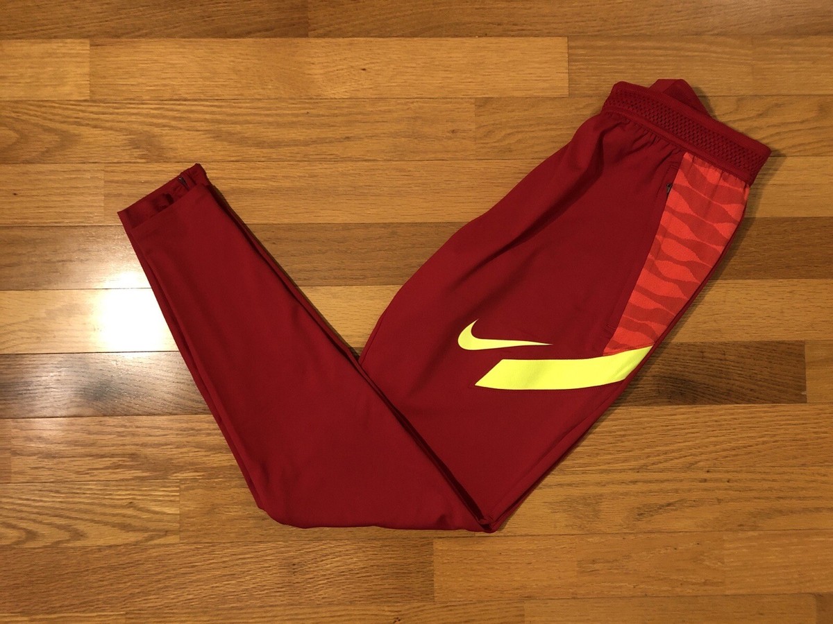 New S Nike Dri-Fit Strike Soccer Pants Red Crimson Mens Joggers