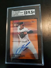 2016 Topps Finest Francisco Lindor Orange Refractor Auto 14/25 SGC 9.5w/ 10 Auto