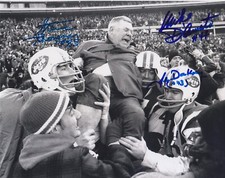 Mike D’amato Steve Thompson John Dockery 3x Signed NY Jets 8x10 1969 Super Bowl