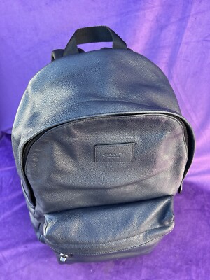 Coach Campus Backpack In Refined Pebble Leather Navy Blue | eBay