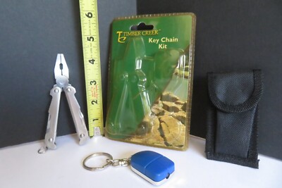 VINT Timber Creek  Folding *VIDEO* Pliers Multi-Tool Kit Knife W/Flashlight Keyc