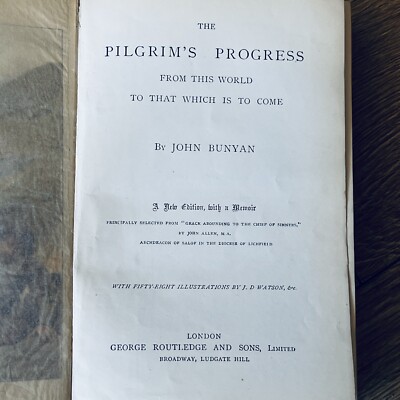 BUNYANS PILGRIM'S PROGRESS illustriertes George Routledge Vintage-Buch