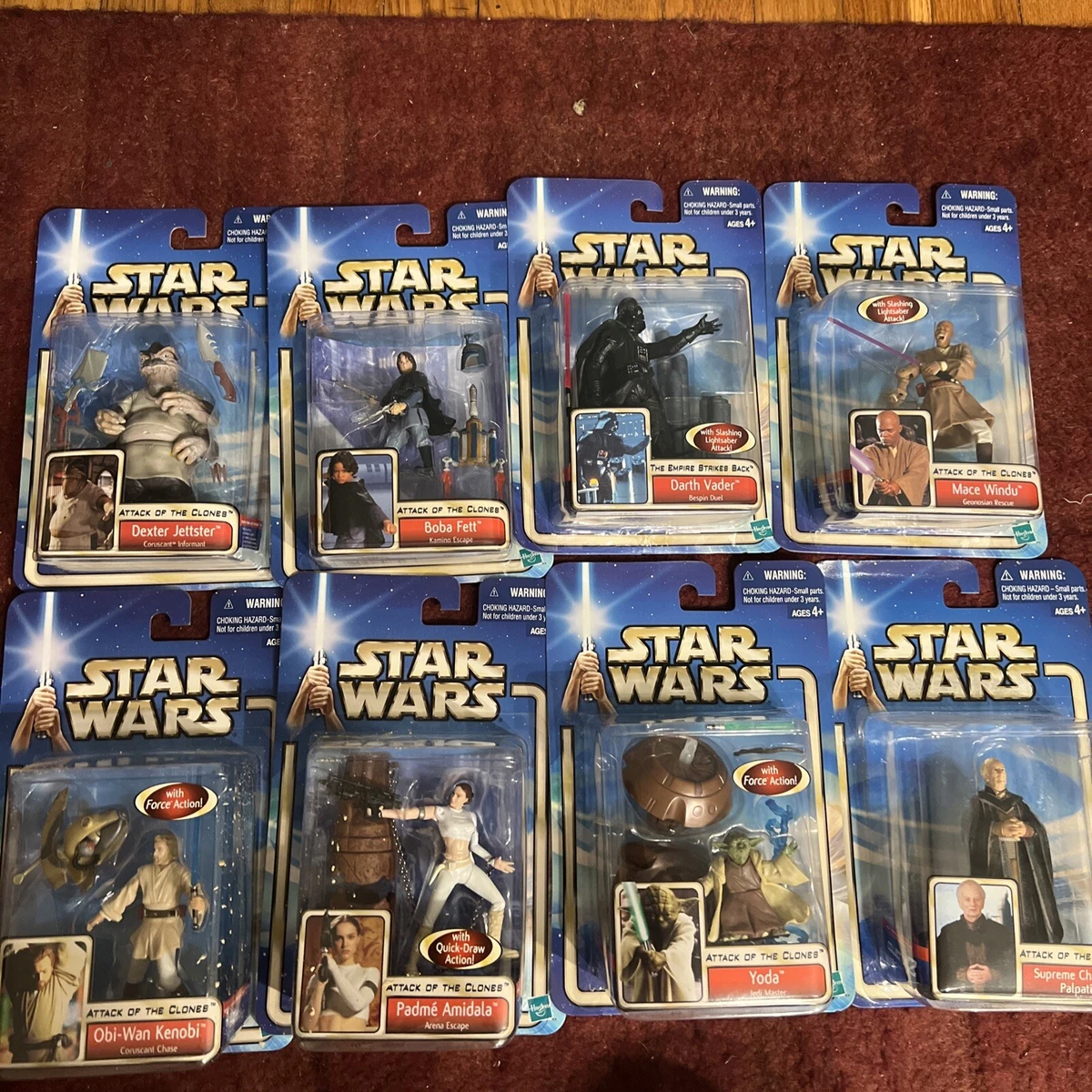 Star Wars Action Figures Hasbro 2002 lot of 8 New Sealed A1