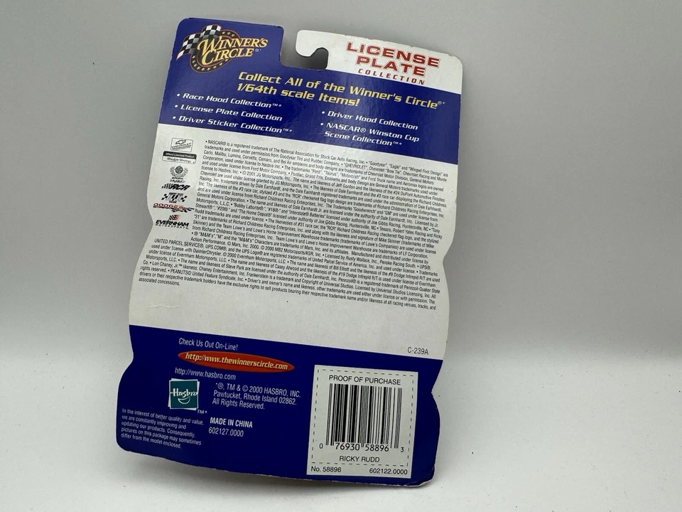 Winners Circle Ricky Rudd #28 Havoline License Plate Collection NEW NASCAR - Image 2 of 2