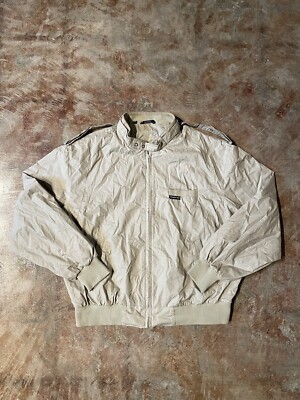 Members Only Jacket Europe Craft Vintage 90s Beige Bomber Cafe