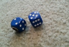 BLUE DICE BICYCLE VALVE STEM CAPS