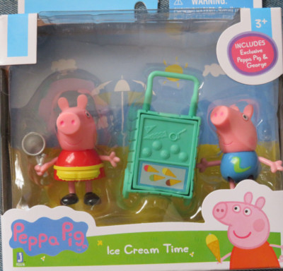 Peppa Pig ICE CREAM TIME Playset Peppa & George Figures Play Set