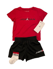 Image of Air Jordan Baby Boy Short Sets, 3-PC Sets: Top w/Shorts & Socks; Size 6M-24M NWT