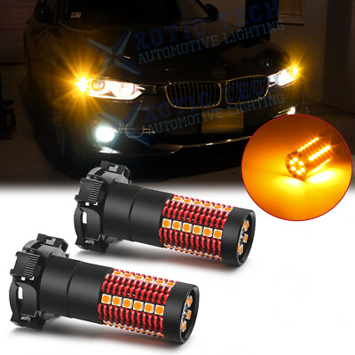 Error Free Anti Hyper Flash PY24W Amber LED Bulb For BMW Front Turn Signal Light