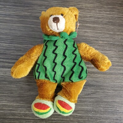 Plushland Watermelon Teddy Bear Bean Bag Plush 8'' Stuffed Animal March Of Dimes