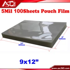 Intbuying 100 Sheets 9x12" PVC 2Flap Glossy Laminating Pouch Film 5Mil