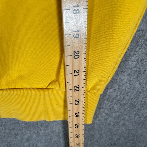 Ellesse Hoodie Mens Medium Yellow Logo Fleece Lined Gym Casual Jumper Top - Picture 11 of 16
