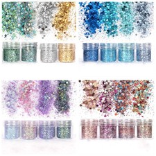 16 Colors Chunky Mixed Glitter For Face Body Hair Make Up Nail Art Decor