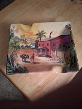 J.C.  Newman CIGAR Co 2 Rest Cigar Ashtray Brick House Cigar Ceramic