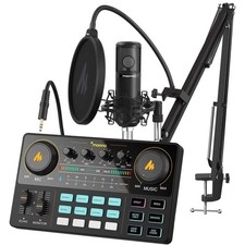 MAONO Podcast Equipment Bundle Audio mixer All-in-One Podcast Production Stud...