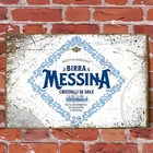 Vintage Birra Messina Rustic Tin Metal Signs Home Décor 8x12