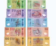 Fiji SET 5 UNC 5 10 20 50 100 Dollars 2026 2025 P NEW Polymer Design