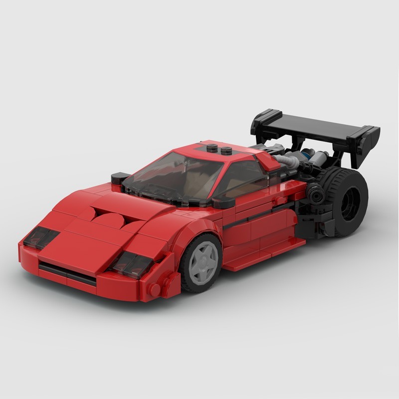 MOC LEGO Car: 1990 Ferrari F40 'Pikes Peak' Building Blocks Set (322 Pcs)