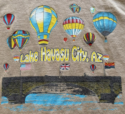 Lake Havasu City Arizona T Shirt 3XL Hot Air Balloons USA Souvenir Short Sleeve