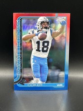 2025 Topps Chrome NFL #39 Jalen Coker, Red, White, & Blue  - Panthers