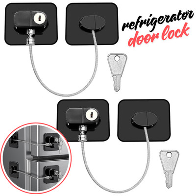 2Pcs Refrigerator Door Safety Lock for Fridge Freezer Cabinets locks with keys