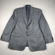 Ralph Lauren Mens Gray Houndstooth 100 Silk Sole Blazer Sport Coat 44R Business