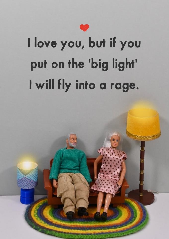 Funny Valentines Card Big Light Rage - Unique Creative Greeting Card