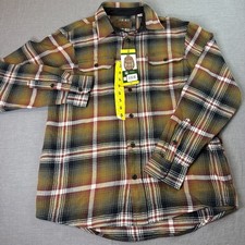 Orvis Heavyweight Flannel Shirt, Brown Plaid, 100 Cotton, Men's Small, NEW