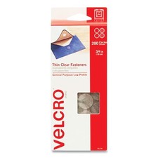 VELCRO Sticky-Back Fasteners, Complete Sets, 0.75" dia, Clear, 2 packs of 200