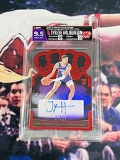 2020-21 Panini Crown Royale Tyrese Haliburton Red Auto 24/49 Rookie RC HGA 9.5