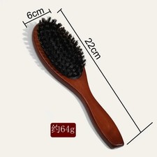 Natural Boar Bristle Hair Brush Paddle Anti-static Scalp Massage Dual Detangling
