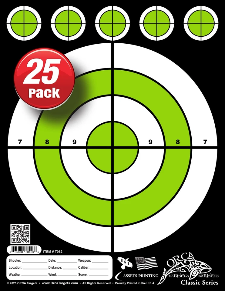 RAVEN SEEKER TARGETS 25 PACK: Range Shooting Pistol / Rifle TARGETS! LIMITED OFFER! FREE SHIPPING!