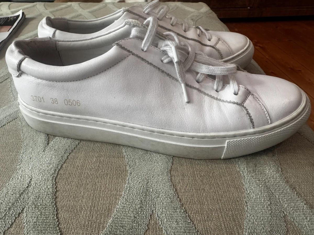 Woman by Common Projects White Leather Low Top Sneakers EU 38