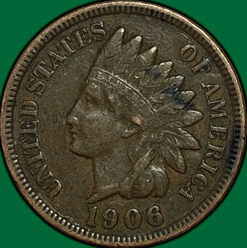 1906 Indian Head Cent Choice Very Fine VF+ Coin #34729