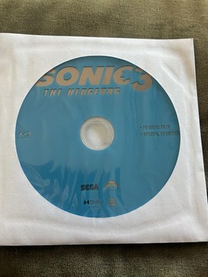 Sonic The Hedgehog 3 Bluray - Disc Only. Read Description.
