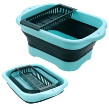 Collapsible Dish Basin with Drain Plug and Portable Sink, 11L 2.91 Gallon co...