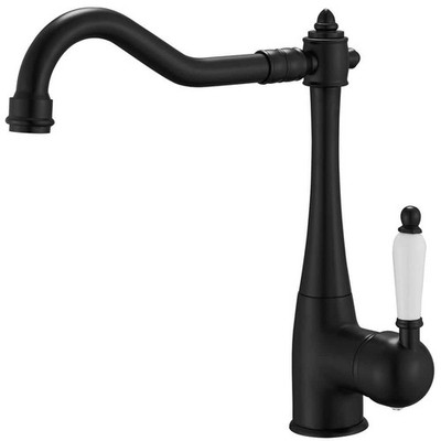 BWE Traditional Single-Handle Standard Kitchen Faucet in Matte Black