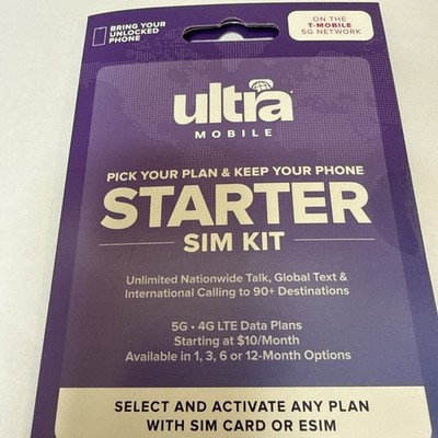 Ultra Mobile nano E SIM card for Unlocked Cell Phones Starter Must Mail New