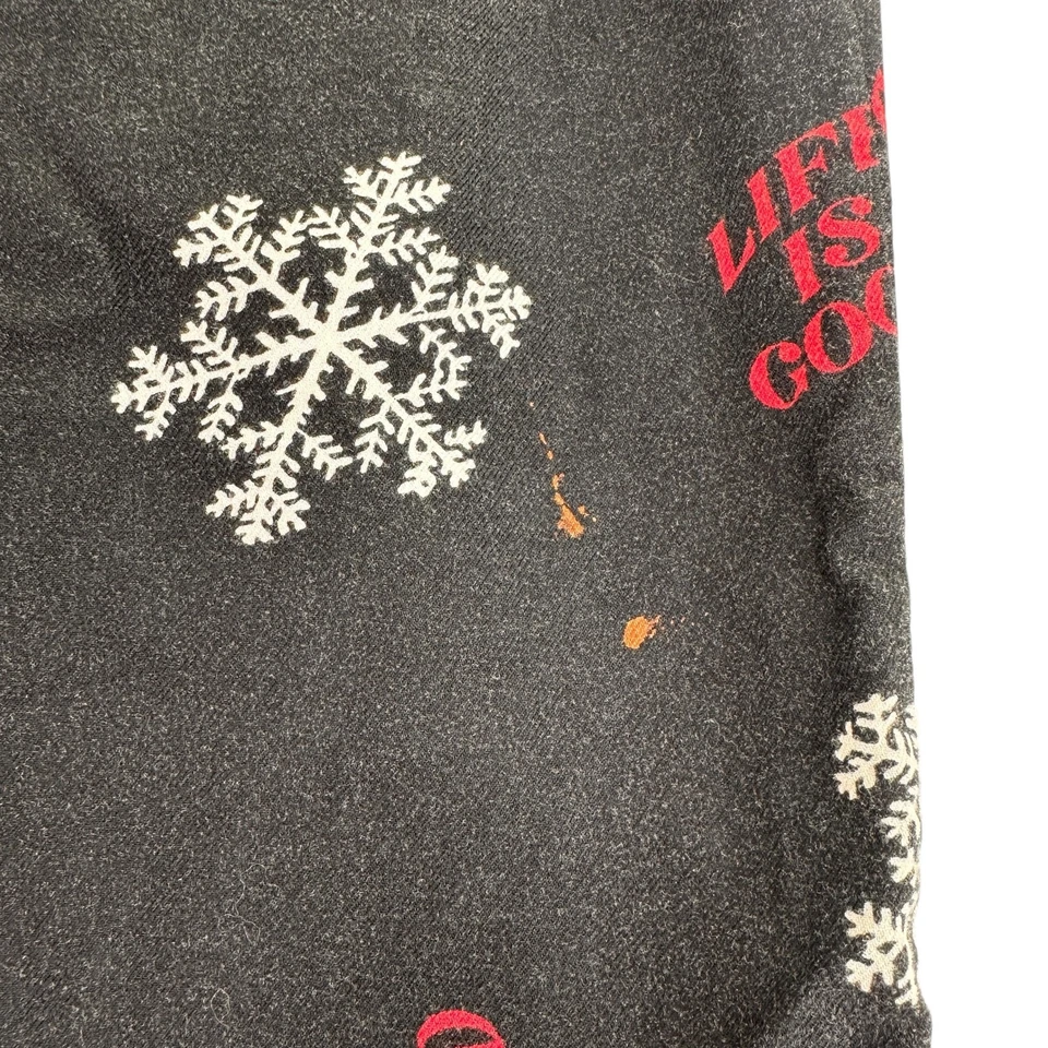 Calça pijama Life Is Good floco de neve Natal dormir tamanho pequeno - Imagem 3 de 4