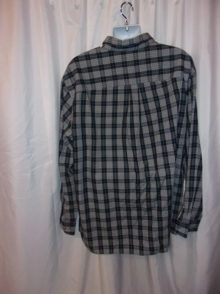 Camisa con botones manga larga a cuadros azul, gris y blanco Harbor Bay TALLA 2XLT Foto 3 de 3