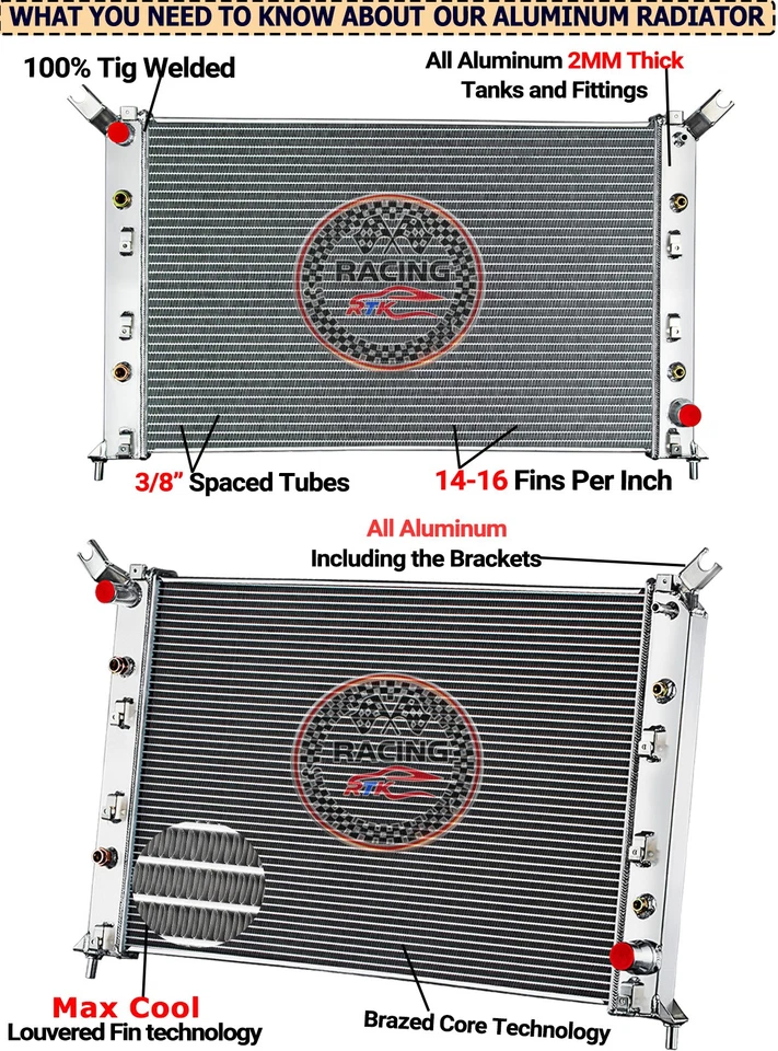 Aluminum Radiator For Chevy Silverado/GMC Sierra 2500 HD/3500 HD 6.0L 2011-2019 Foto 2 de 4