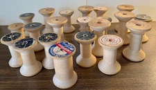 Lot of 21 Vintage Empty Wooden Thread Spools - Crafting Projects