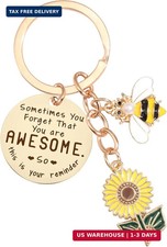 Sunflower Keychains Inspirational Gifts for Women - Motivational Keyring Friends