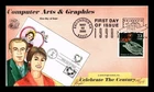 US COVER COMPUTER ARTS GRAPHICS 1990S CELEBRATE CENTURY FDC PUGH HAND PAINTED
