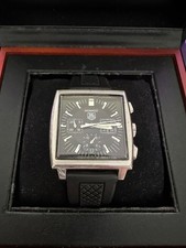 TAG Heuer Monaco Men's Black Watch with Rubber Strap - CW2111-0