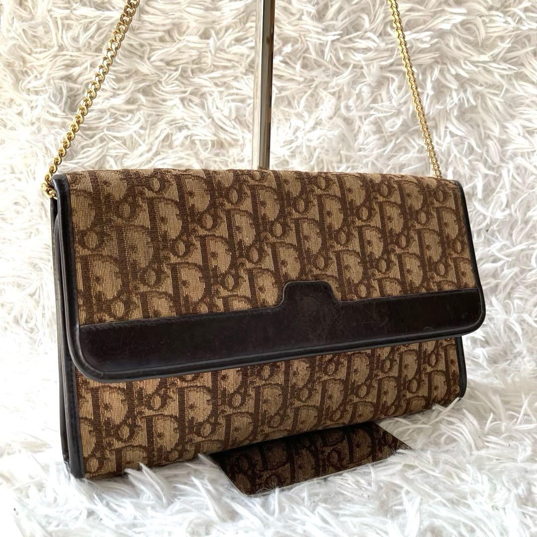 Vintage Christian Dior Trotter Leather Shoulder Bag