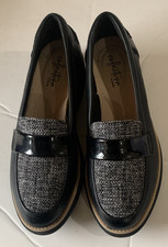 Collection By Clarks Black Tweed Sharon Gracie Ultimate Comfort Loafers Size 5