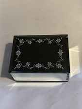 M&S Mirrored Trinket Box Velvet Style Interior VGC T06/9388/9154