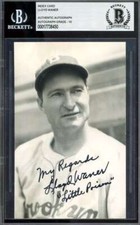 Lloyd Waner Gem Mint 10 Beckett BAS Signed Photo Postcard Brooklyn Dodgers Auto