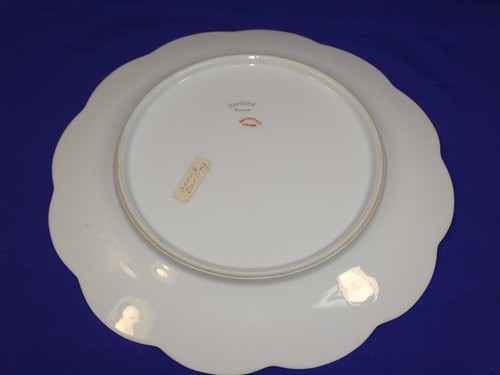 ANTIQUE HAVILAND LIMOGES 9 5/8" PLATE STAR BLANK W/ PINK FLOWERS HEAVY GOLD TRIM - Picture 4 of 5
